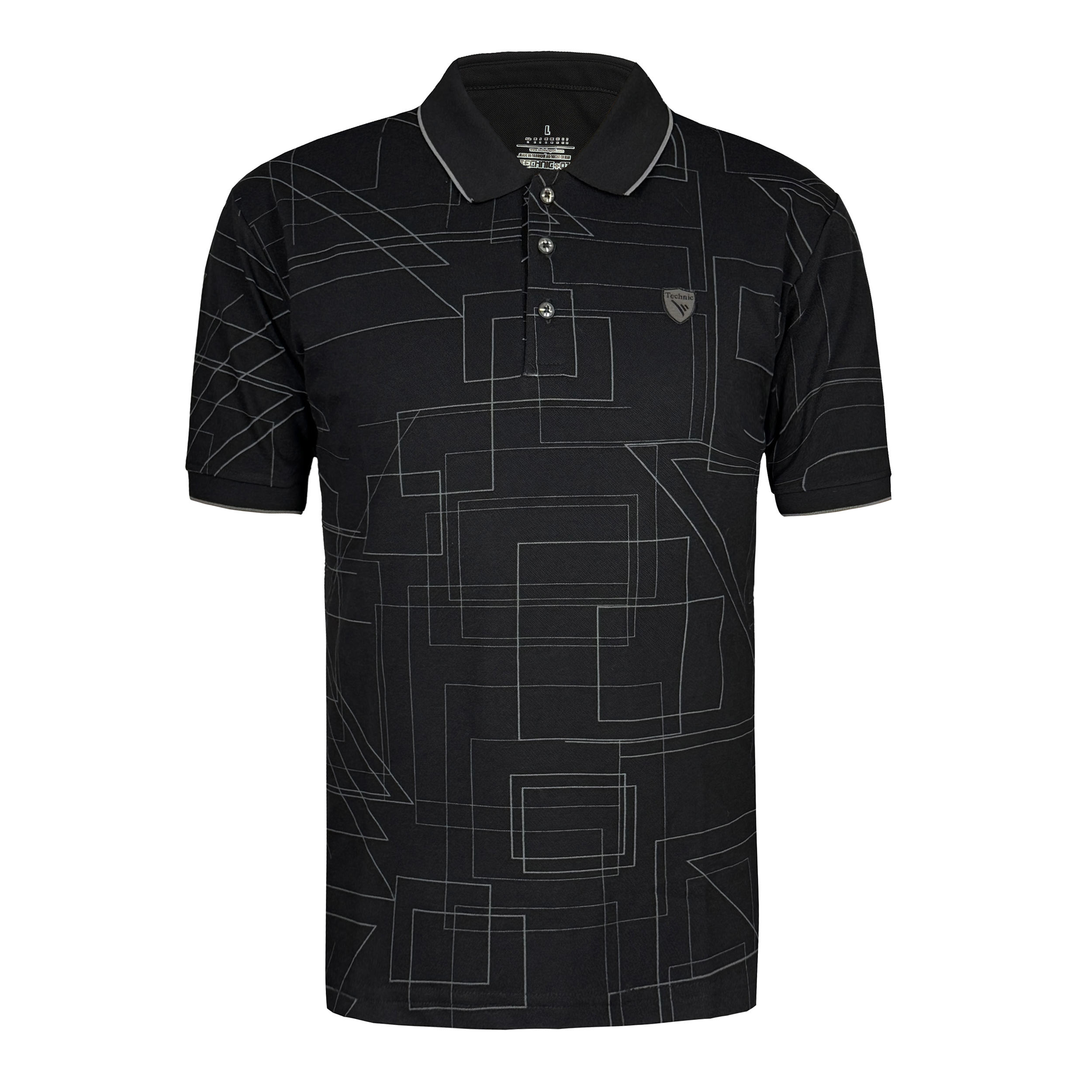 تصویر پولوشرت مردانه تکنیک پلاس 07 مدل ماهور کد TS-165 رنگ مشکی