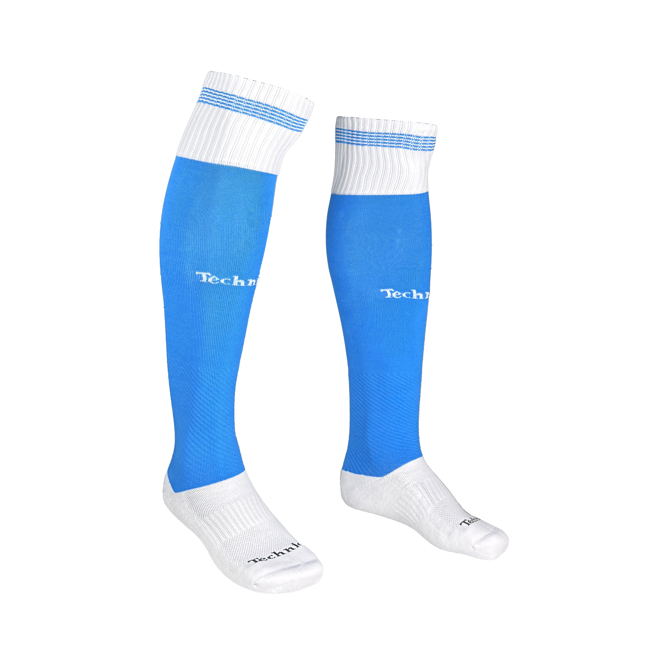 تصویر جوراب فوتبالی تکنیک+07 مدل JS-105-FI رنگ آبی فیروزه ای