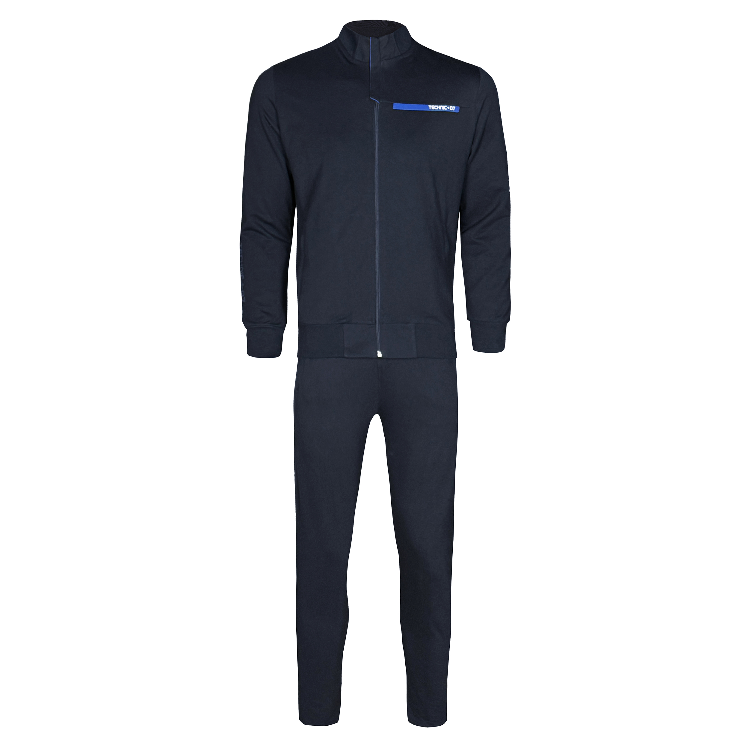 تصویر ست گرمکن و شلوار ورزشی مردانه تکنیک پلاس 07 مدل GK-137 رنگ سرمه ای