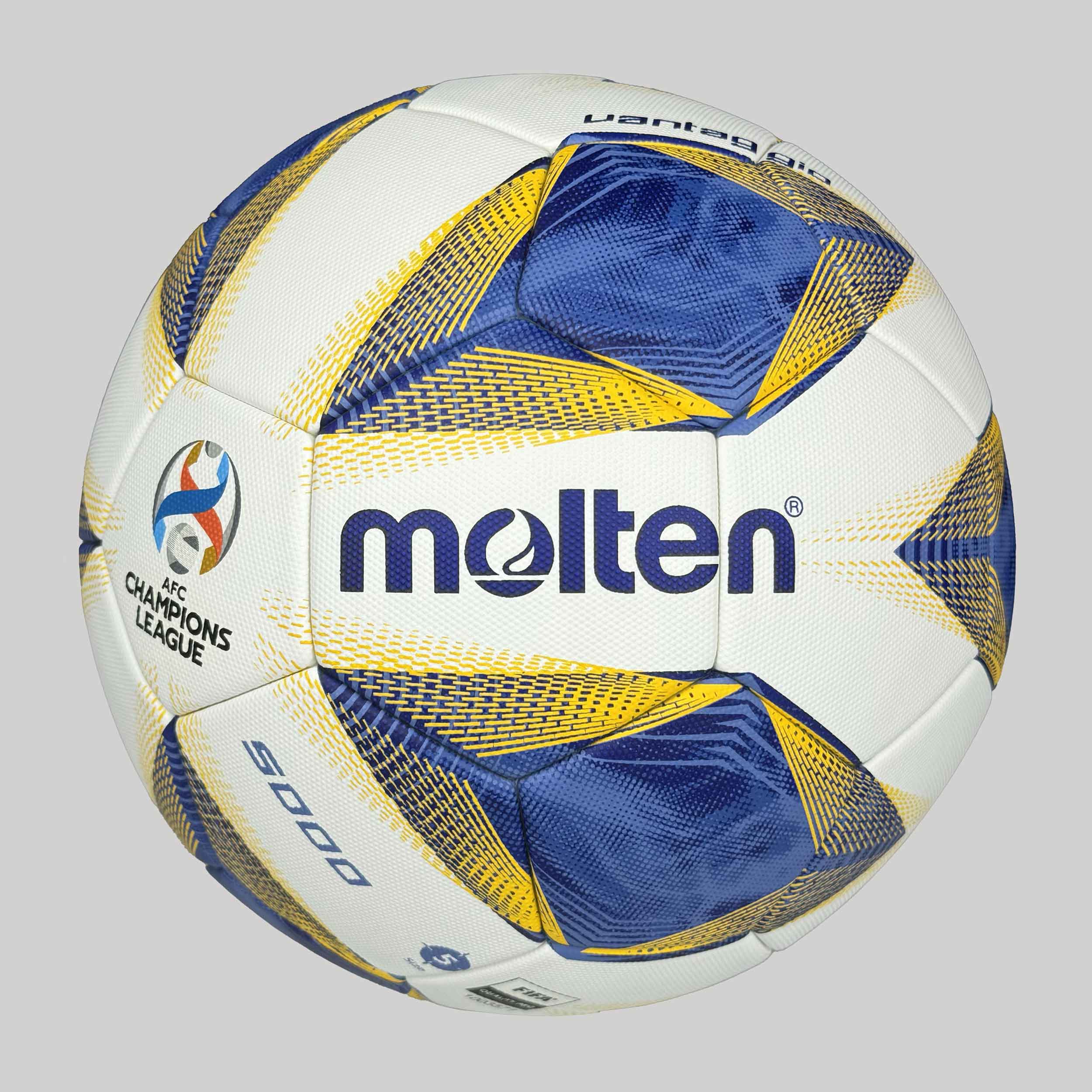 تصویر توپ فوتبال مولتن | Molten اورجینال مدل AFC 5000 کد KAFOO-102 رنگ زرد آبی