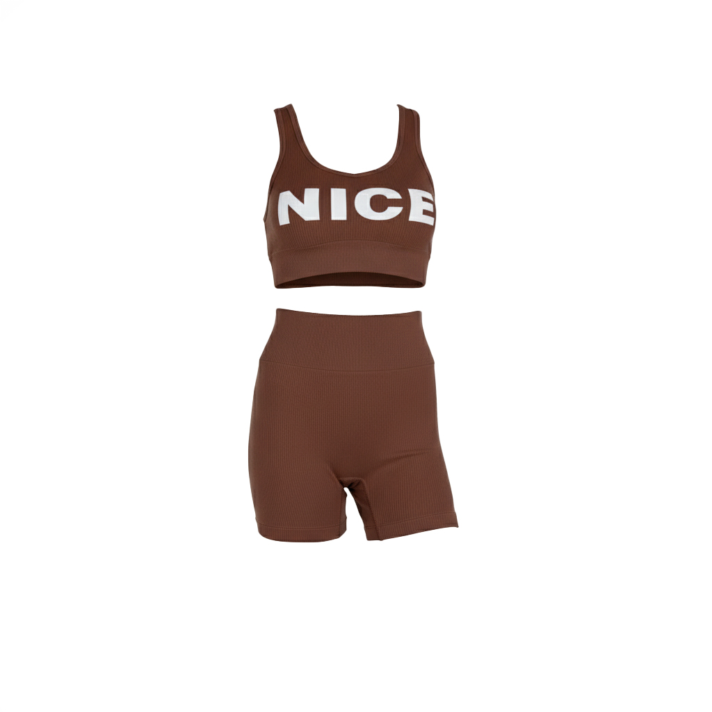 تصویر تاپ و شلوارک زنانه مدل نایس کد ST-101 رنگ قهوای