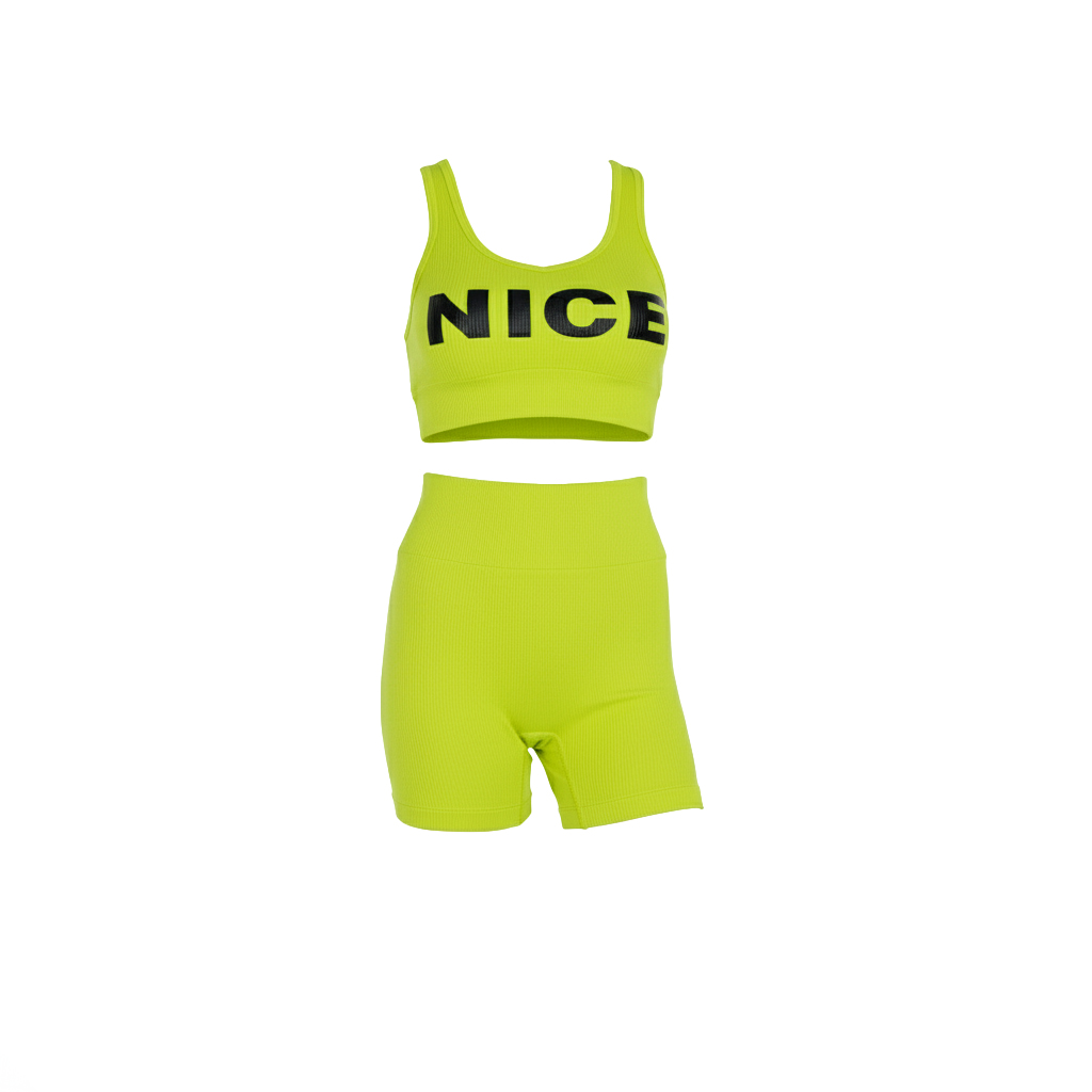 تصویر تاپ و شلوارک زنانه مدل نایس کد ST-101 رنگ فسفری