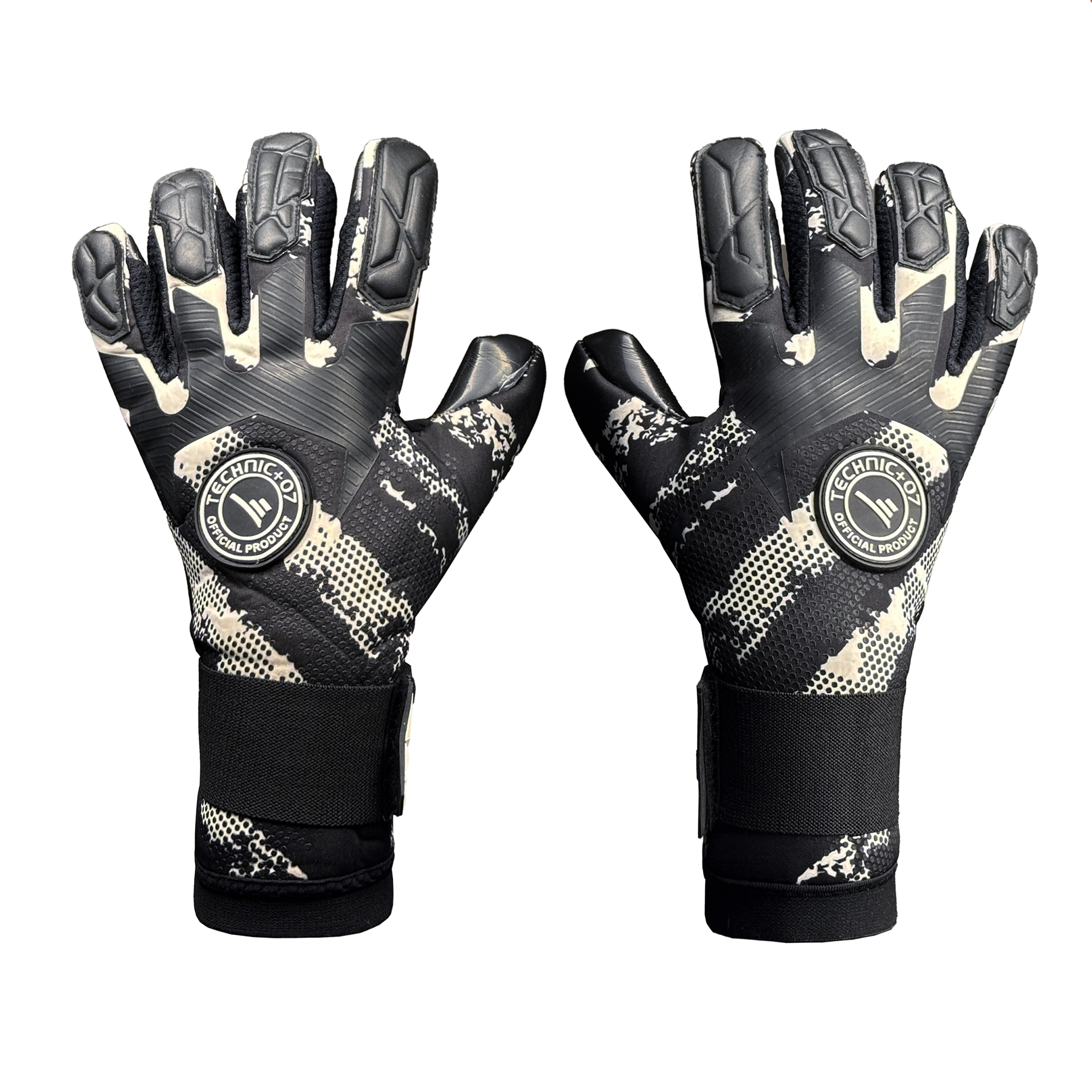 تصویر دستکش دروازه بانی تکنیک پلاس 07 کد SD-122 رنگ مشکی سفید