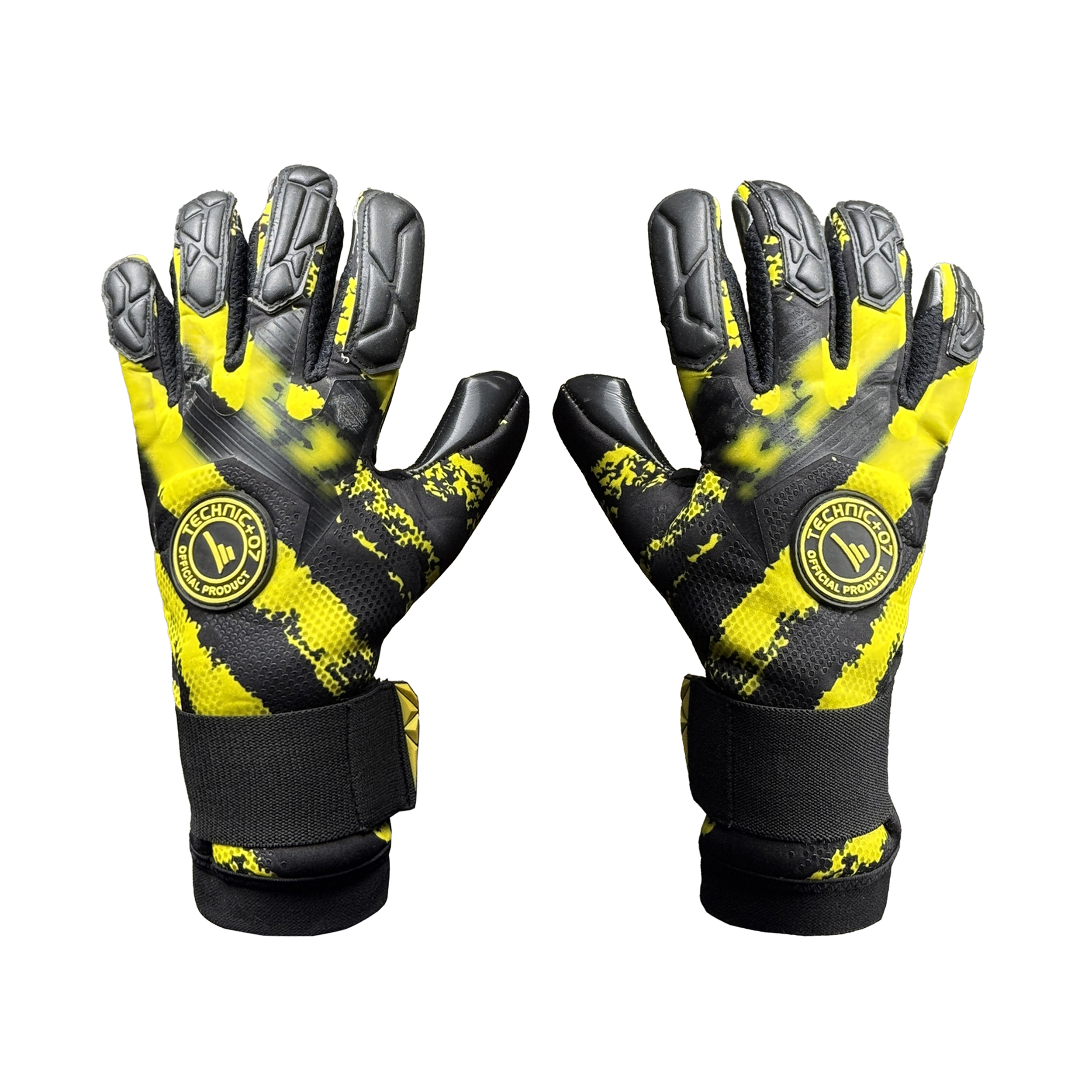 تصویر دستکش دروازه بانی تکنیک پلاس 07 کد SD-122 رنگ مشکی زرد