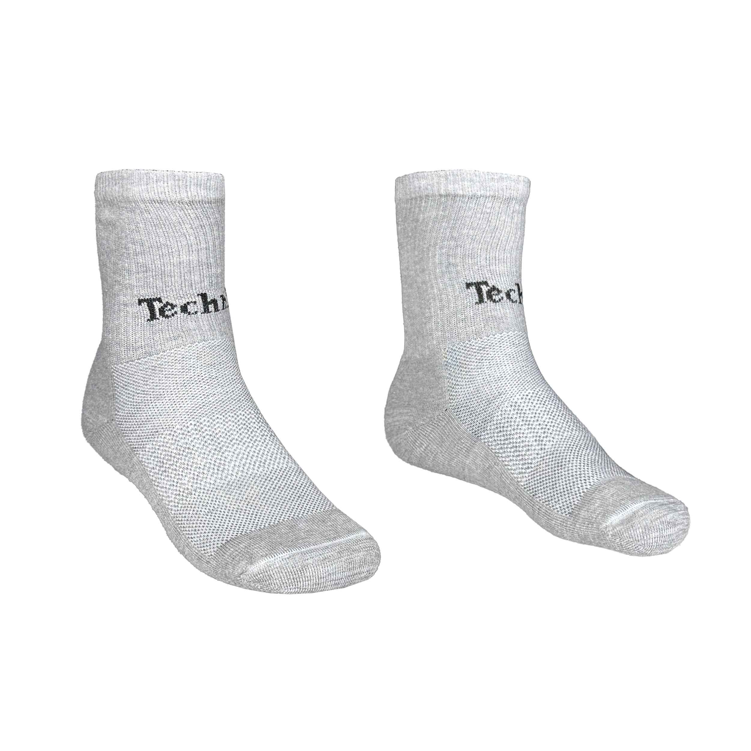 تصویر جوراب ورزشی مردانه تکنیک پلاس 07 مدل کف حوله ای JS-103-TO رنگ طوسی