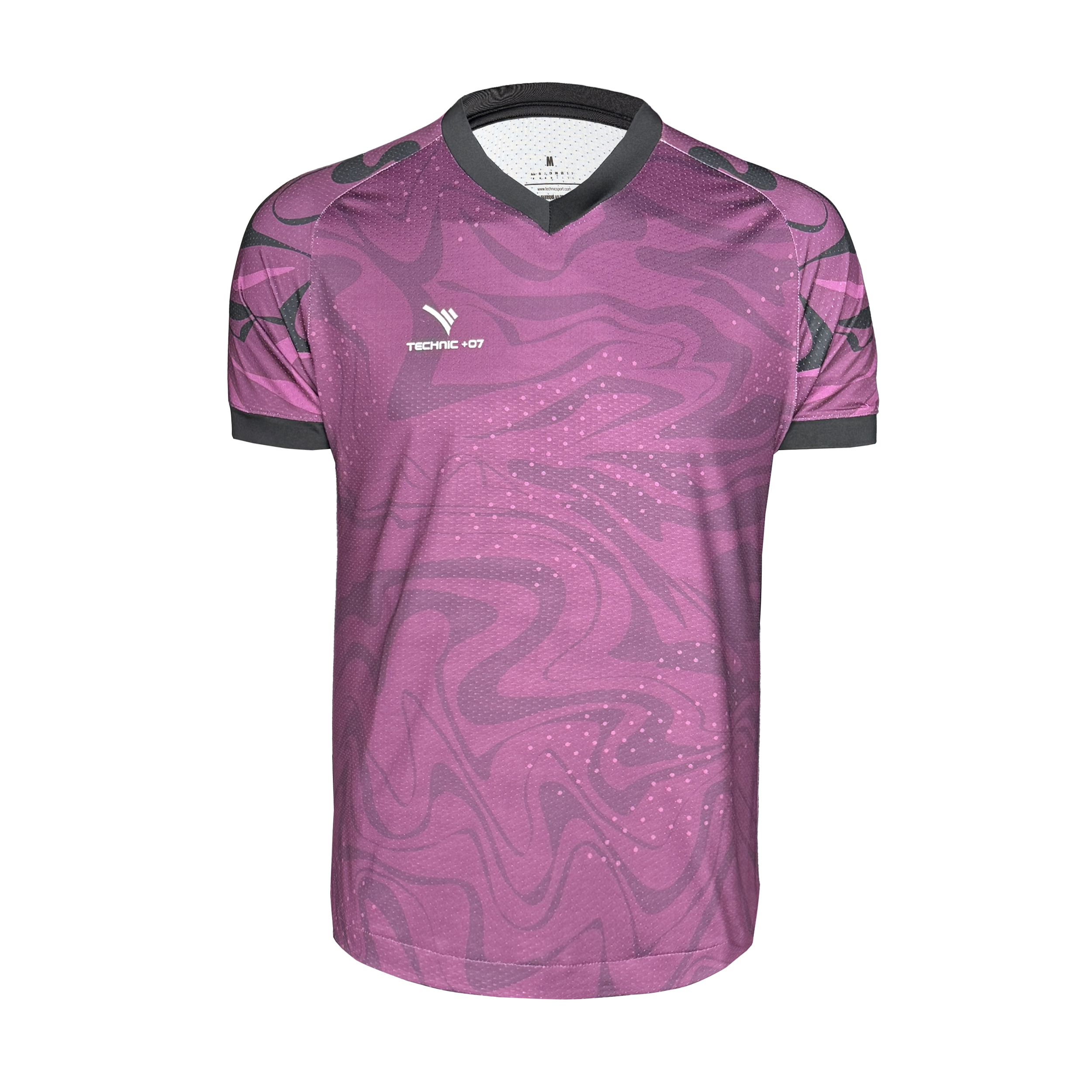 تصویر تیشرت ورزشی مردانه تکنیک پلاس 07 مدل یقه هفت سوزنی برنا کد TS-161 رنگ بنفش