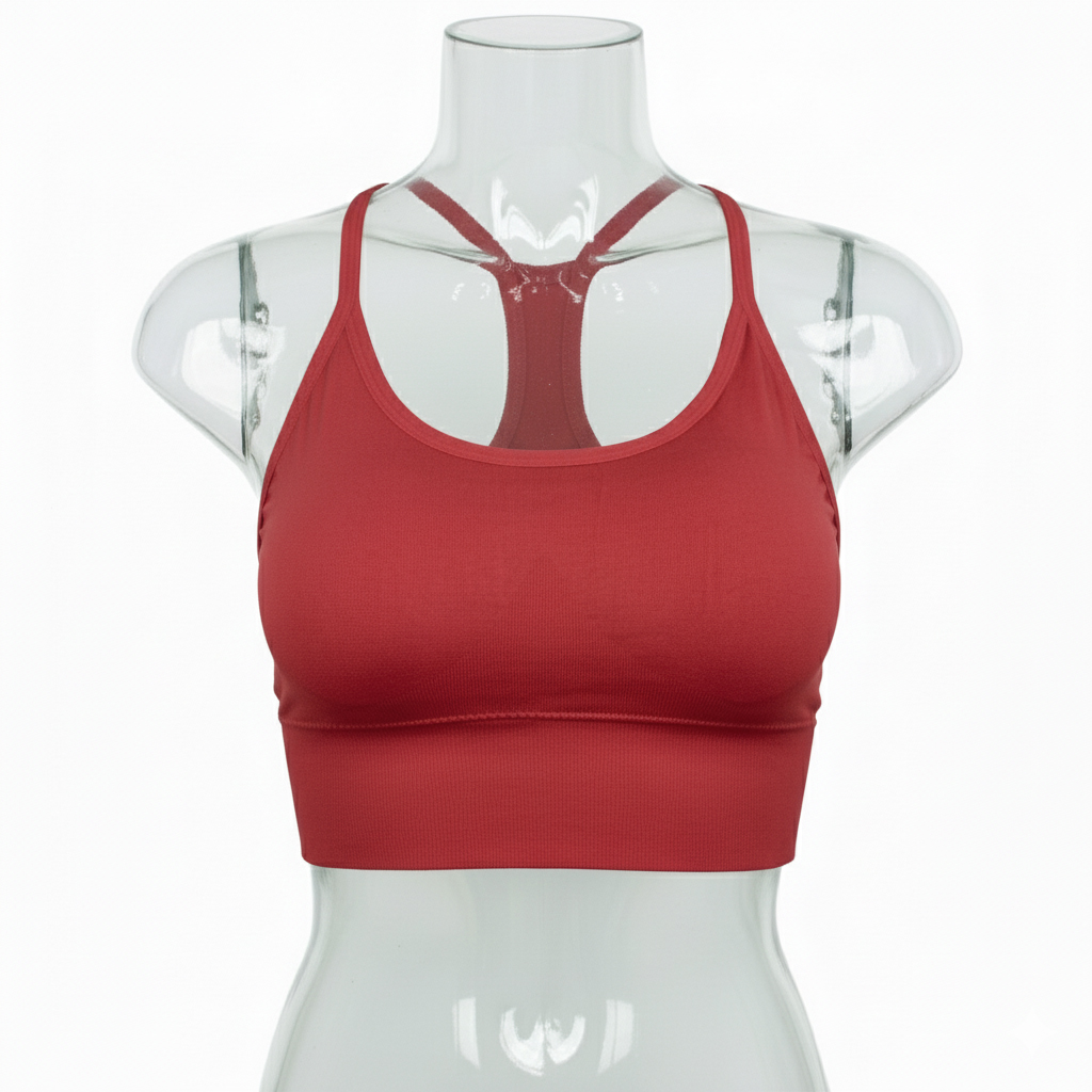 تصویر نیم تنه زنانه مدل alo کد TS-105 رنگ قرمز