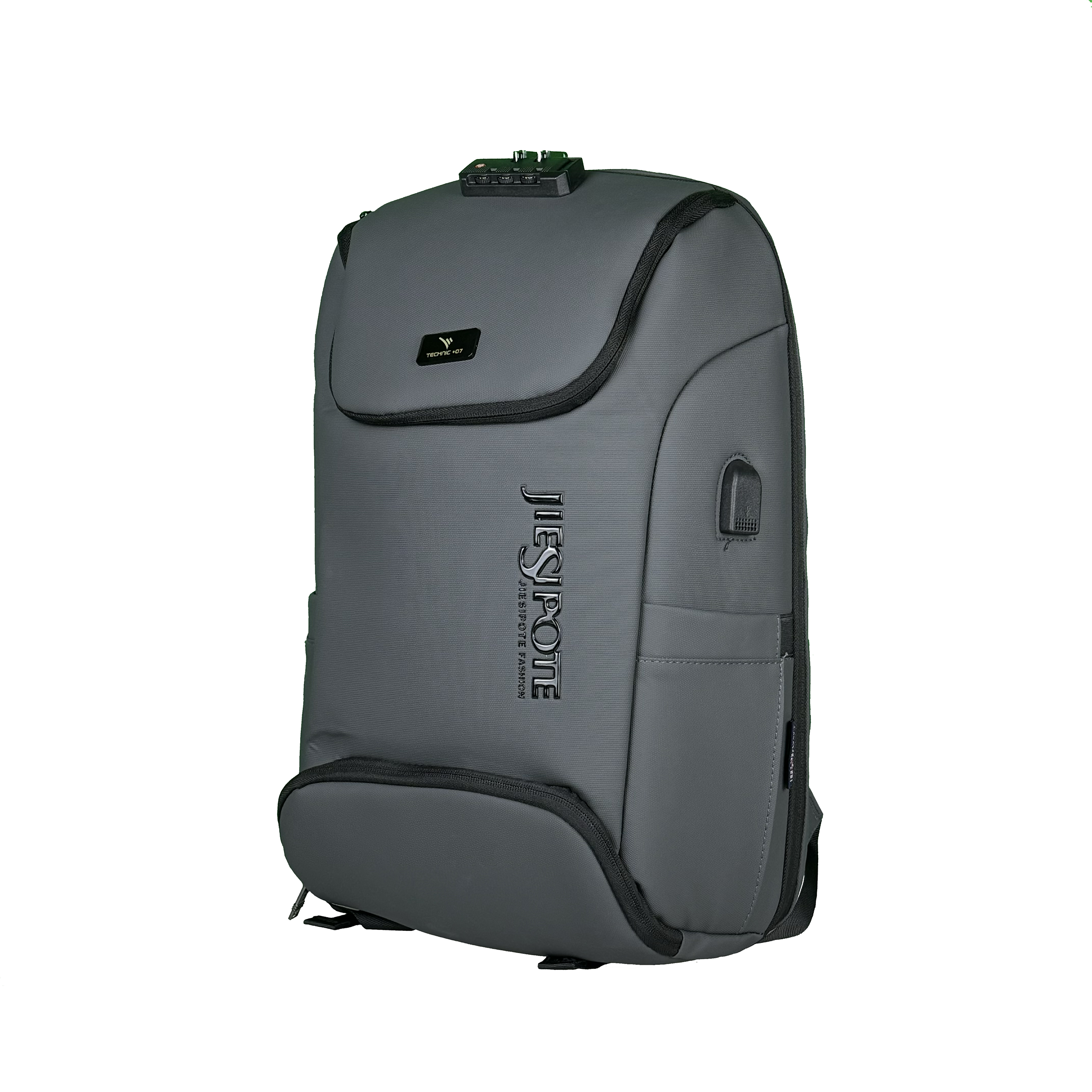 تصویر کوله پشتی لپ تاپ تکنیک+07 مدل KS-118 مناسب برای لپ تاپ 15 تا 17 اینچی رنگ طوسی