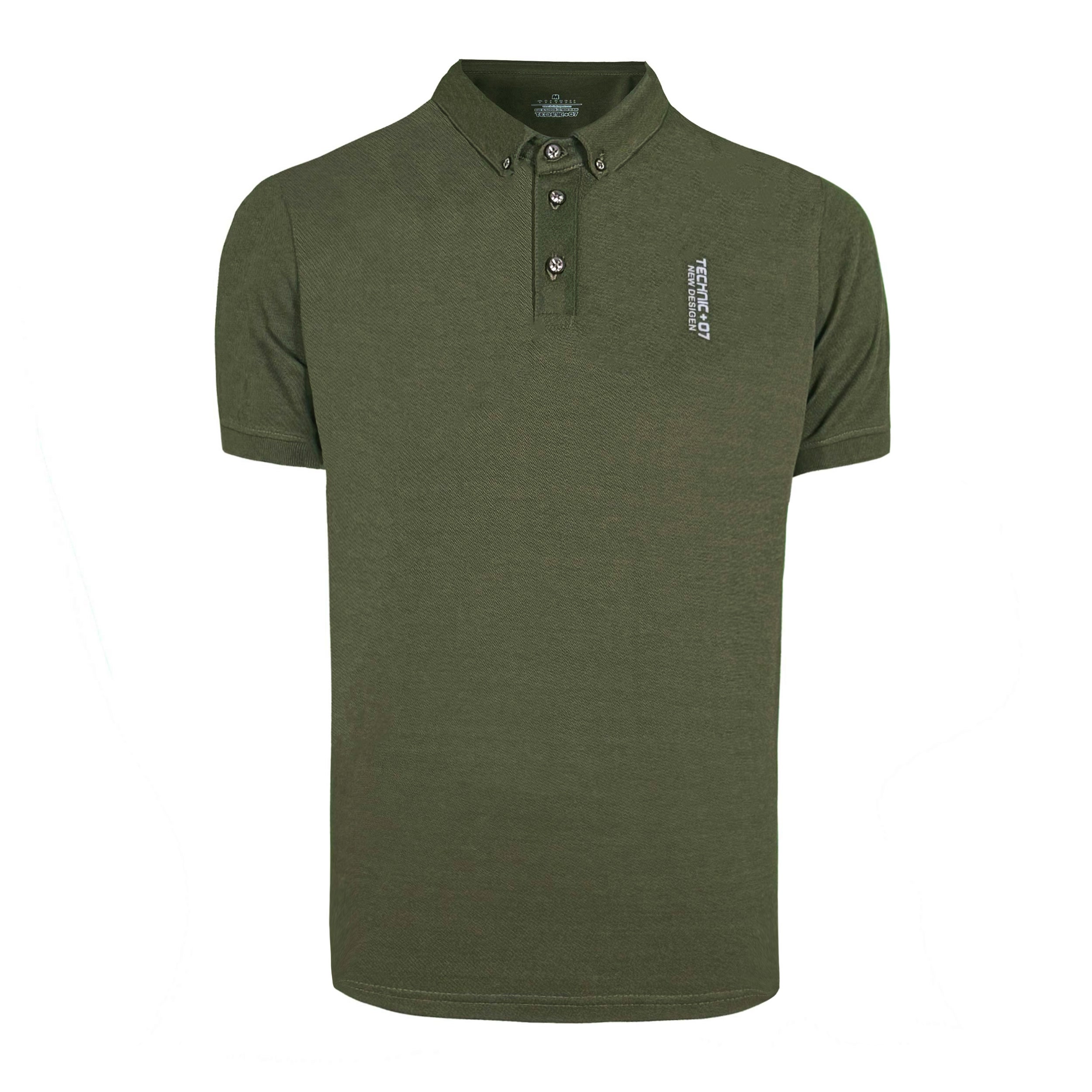 تصویر پولوشرت آستین کوتاه مردانه تکنیک+07 مدل TS-159-ZE رنگ زیتونی