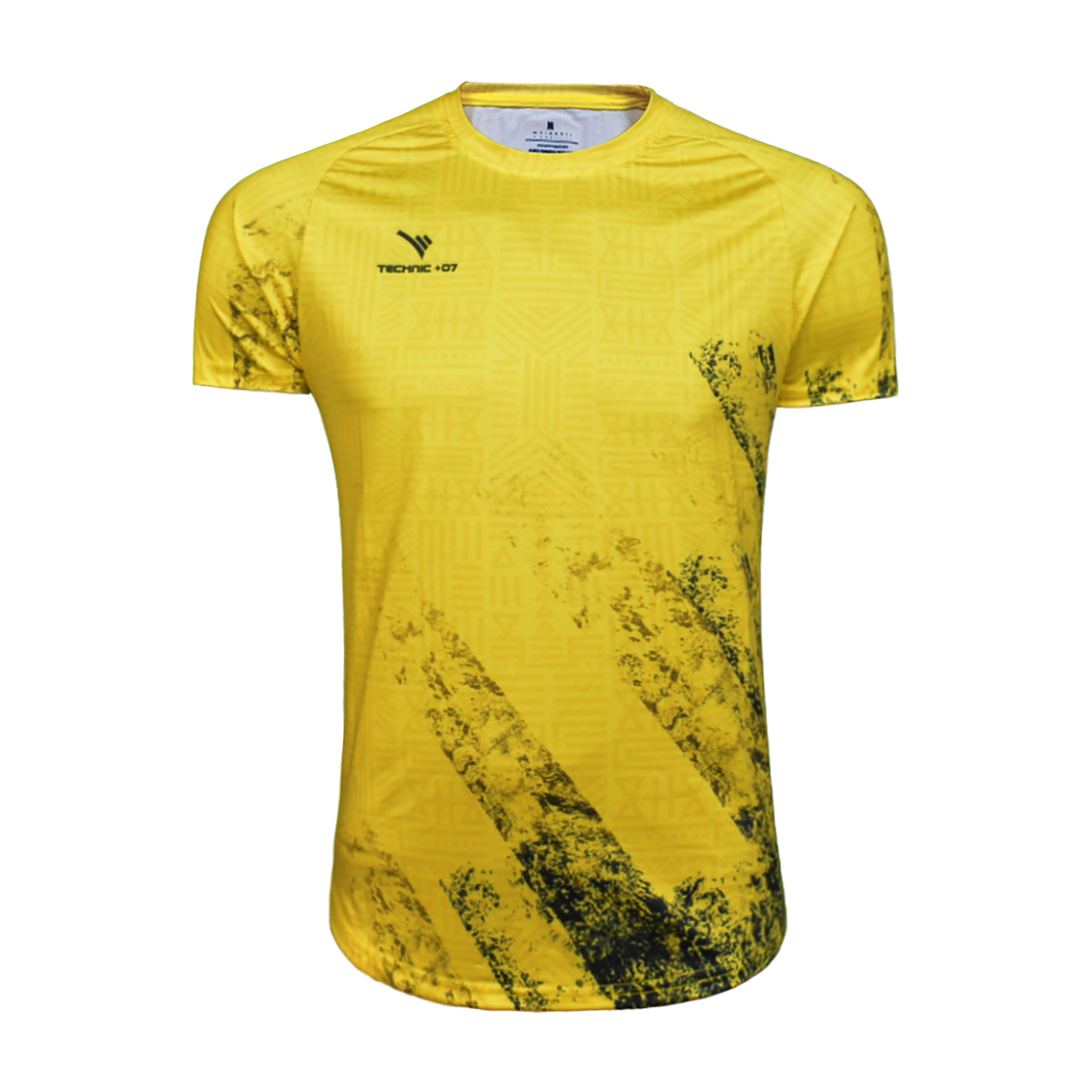 تصویر تی شرت ورزشی مردانه تکنیک+07 مدل TS-158 رنگ زرد