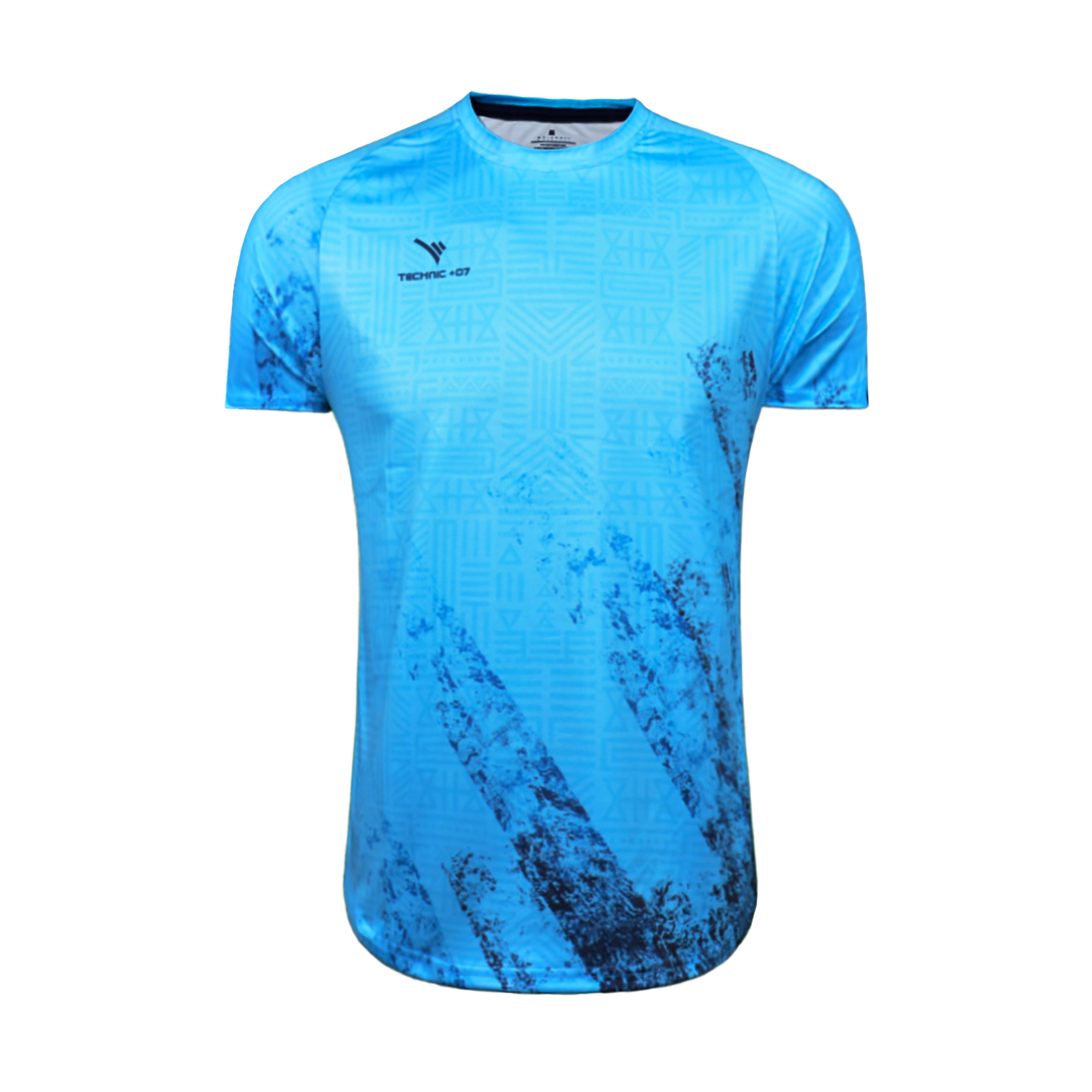 تصویر تی شرت ورزشی مردانه تکنیک+07 مدل TS-158 رنگ آبی فیروزه ای