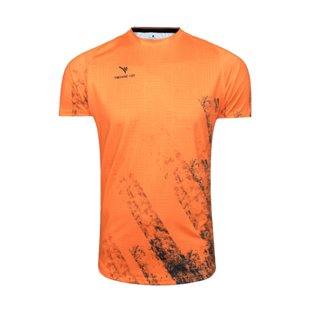 تصویر تی شرت ورزشی مردانه تکنیک+07 مدل TS-158 رنگ نارنجی